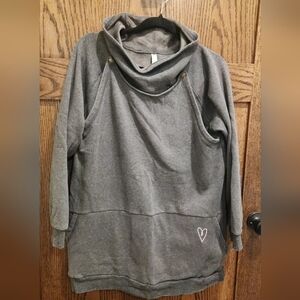 Latched Mama Charcoal Harbor Snap NURSING and BABYWEARING sweatshirt